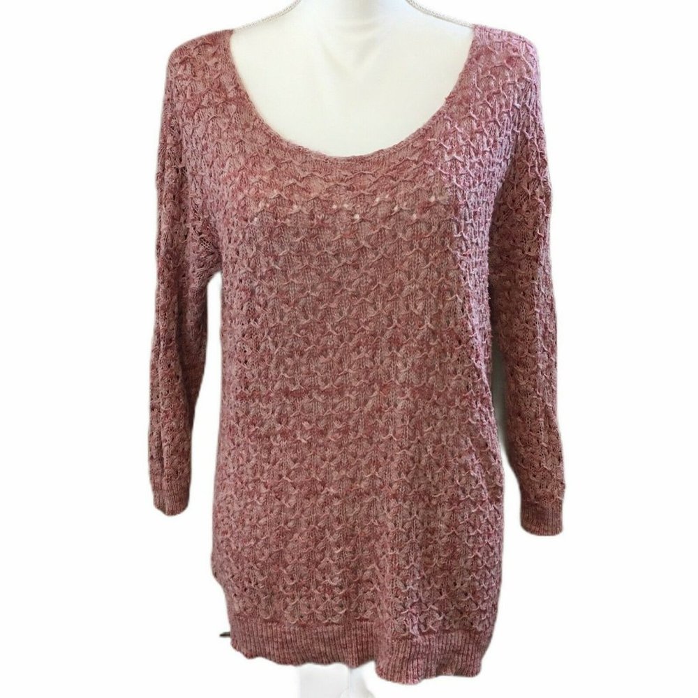 Frenchi Knit Oversized Scoop Neck Sweater Top, S